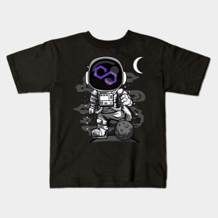 Astronaut Polygon Matic Coin To The Moon Crypto Token Cryptocurrency Wallet Birthday Gift For Men Women Kids Kids T-Shirt